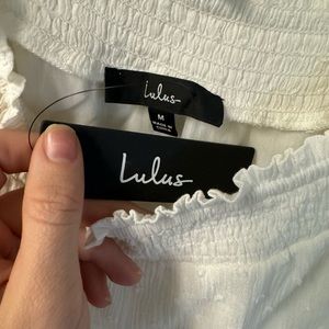 Bell sleeve off the shoulder white top